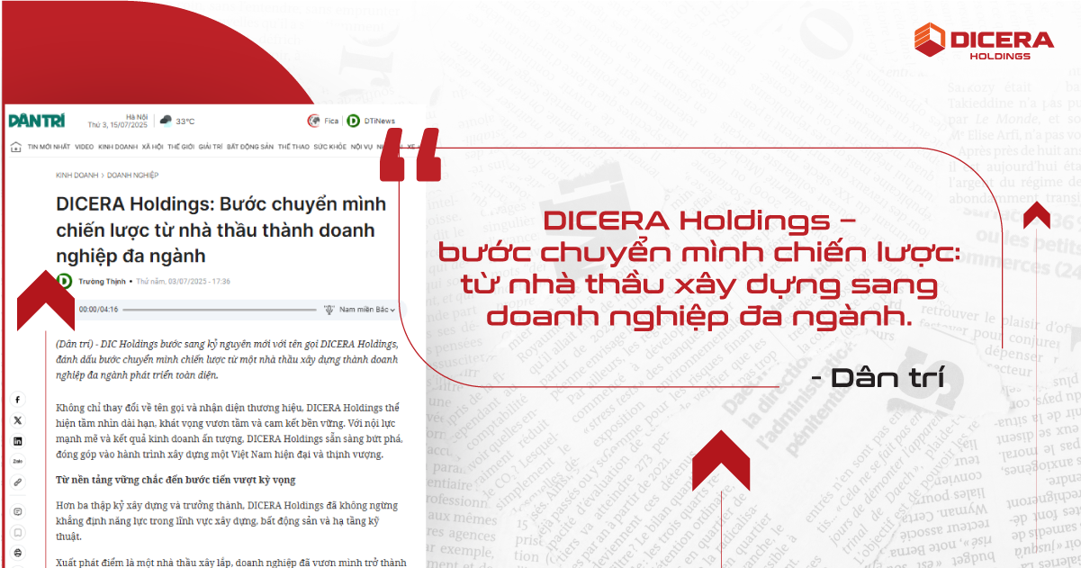 DICERA HOLDINGS - TÂM ĐIỂM TRUYỀN THÔNG VỚI DIỆN MẠO THƯƠNG HIỆU MỚI