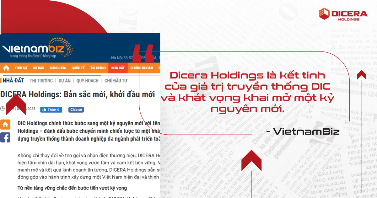 DICERA HOLDINGS - TÂM ĐIỂM TRUYỀN THÔNG VỚI DIỆN MẠO THƯƠNG HIỆU MỚI