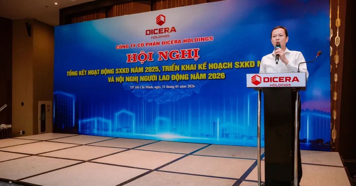 Ông Trần Gia Phúc – Tổng giám đốc DICERA báo cáo hoạt động SXKD năm 2025, triển khai kế hoạch SXKD năm 2026