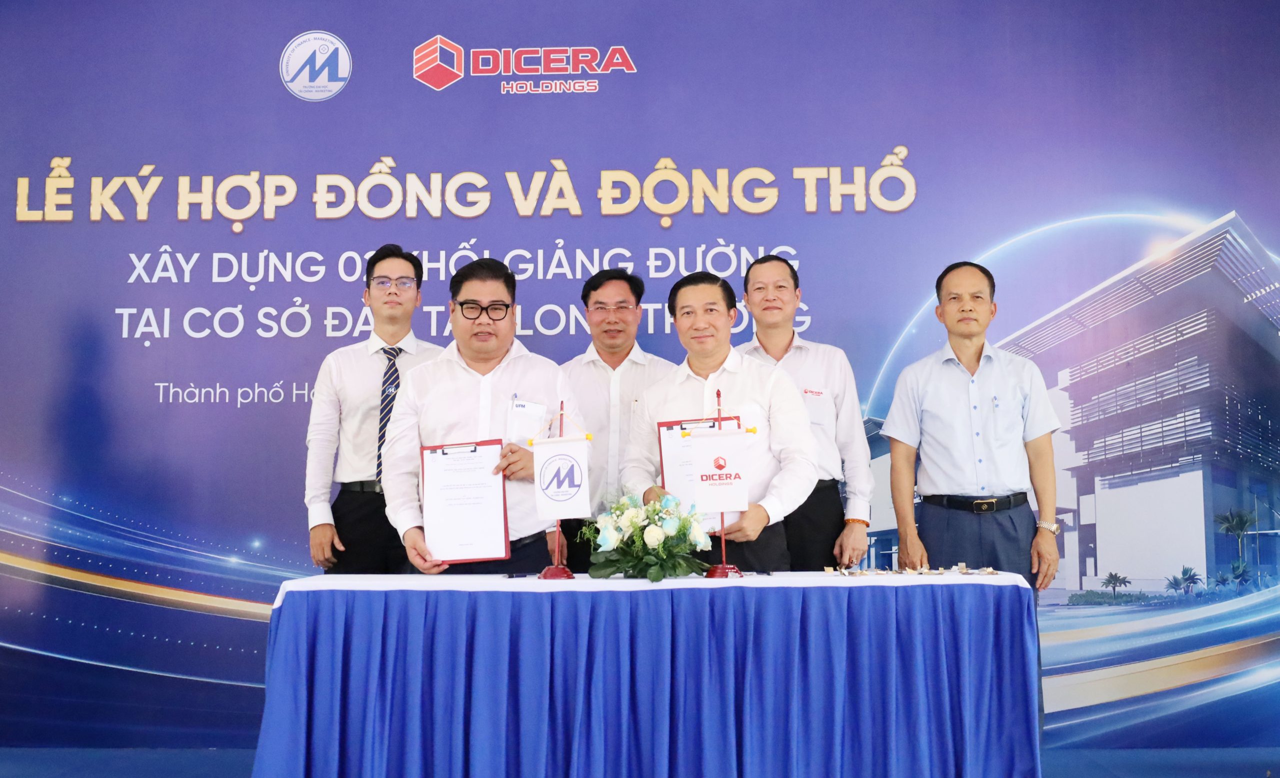 Trường Đại học Tài chính – Marketing và Công ty Cổ phần DICERA Holdings ký kết hợp đồng